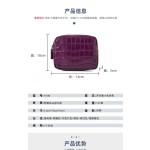 鳄鱼纹头层牛皮零钱包高颜值口红耳机钥匙收纳包手拿证件卡包卡套