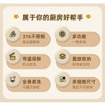 316食品级保鲜盒大容量圆形带盖食物备菜盒户外密封水果收纳盒