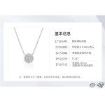 S925纯银镀14K金星圆形项链法式轻奢锁骨厂家直销一件代发吊坠