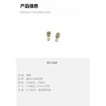 蓝眼睛的爱丽丝 托帕石珍珠 S925纯银镀14k金色迷你日系耳钉
