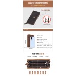 跨境疯马皮长款钱包RFID防磁商务男包复古手拿包男款简约真皮钱夹
