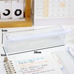 韩具PVC透明考试笔袋方形大容量手提拉链收纳袋高颜值简约文具