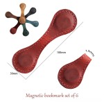 亚马逊皮革真皮复古书签磁吸书夹学生装饰皮质书签双面用手账夹