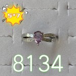 天然紫水晶戒指椭圆旦蛋形5*7M切面镶嵌水晶彩宝直播热卖爆款货源