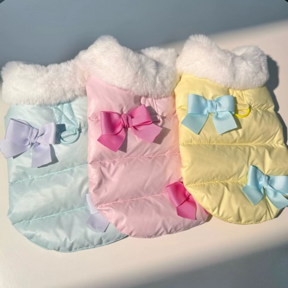 狗狗蝴蝶结棉衣宠物秋冬保暖猫咪马甲公主泰迪小型衣服