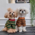 宠物狗狗衣服春秋装薄款泰迪比熊博美马尔济斯小型幼犬条纹两脚衣