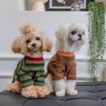 宠物狗狗衣服春秋装薄款泰迪比熊博美马尔济斯小型幼犬条纹两脚衣