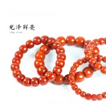 天然玛瑙二代南红柿子红手串红玛瑙手饰南红老形桶珠直切手链批发