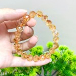 天然黄水晶手串68刻面黄塔晶水晶手链圆珠DIY饰品配饰工厂批发