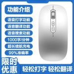 万鱼AI智能鼠标语音打字翻译无线蓝牙充电便携静音声控办公通用