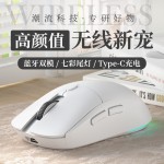 无线鼠标蓝牙双模静音可充电办公游戏台式平板笔记本电脑爆款发光