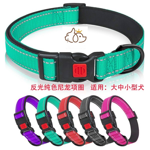 新款宠物项圈泰迪 大中小型犬 柯基脖圈防逃脱锁扣可调节尼龙颈圈