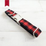 MUTTCO创意狗项圈 宠物项圈 可调节狗脖圈 红黑格子外貿款UDC-074