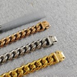 现货热销14mm黑色狗项圈防啃咬宠物古巴链嘻哈不锈钢加密狗链项链