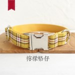 MUTTCO宠物用品激光刻字布项圈防走失颈圈 狗狗格子脖套UDC-057