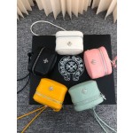 明星同款挂脖真皮耳机包十字架口红包小包包airpods收纳包