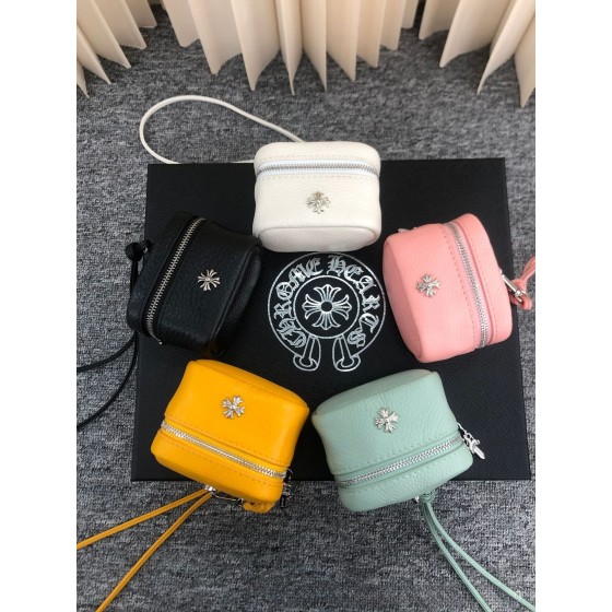 明星同款挂脖真皮耳机包十字架口红包小包包airpods收纳包