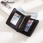 Menbense 钱包男士短款 跨境多卡位三折拉链零钱包时尚薄款卡包男
