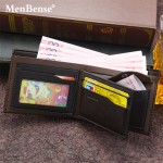 MenBense男士钱包短款 商务休闲横款零钱袋多功能三折包男士钱夹