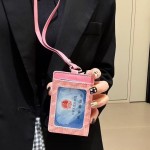 新款狗牙男女士时尚装零钱卡夹配工作牌卡套潮牌带绳子学生卡卡包