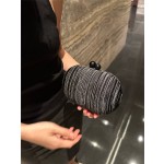 名媛晚宴手拿包女宴会椭圆皱褶配晚礼服手提包晚装晚会穿旗袍女包