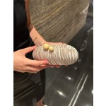 名媛晚宴手拿包女宴会椭圆皱褶配晚礼服手提包晚装晚会穿旗袍女包
