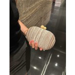 名媛晚宴手拿包女宴会椭圆皱褶配晚礼服手提包晚装晚会穿旗袍女包