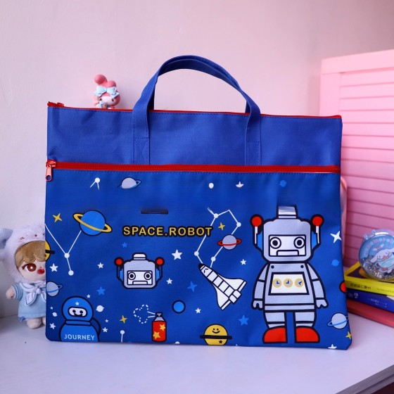 卡通A3美术用品儿童手提画板袋学生素描绘画收纳袋超大容量补习袋
