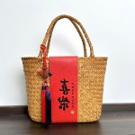手工植物编织手提包篮伴手礼品盒插花装礼品腊肉鸡蛋田园海草收纳
