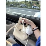 轻奢小众高级感白色手提小水桶包包女式2025新款通勤单肩斜挎秋冬