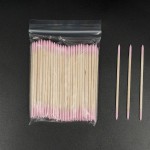 棉签棒一次性纹绣尖头棉签 尖嘴木质双头超细小棉签 眼线化妆棉棒