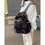 水墨千金旅行双肩包女2026新款时尚女士背包休闲防水牛津布旅游包