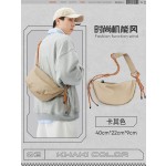 轻便运动斜挎包男大容量饺子包女新款2023百搭男士包包通勤单肩包