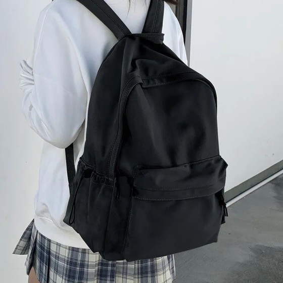 双肩包背包男士简约大容量旅行包休闲跨境日韩风初中高中大学生