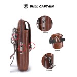 牛船长(BULLCAPTAIN)男士真皮单肩斜挎包5.5寸6寸穿皮带手机腰包