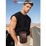 牛船长(BULLCAPTAIN)男士真皮单肩斜挎包5.5寸6寸穿皮带手机腰包