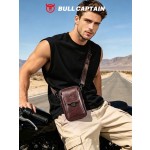 牛船长(BULLCAPTAIN)男士真皮单肩斜挎包5.5寸6寸穿皮带手机腰包