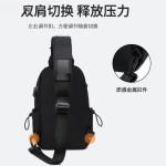 跨境斜挎包男士欧美潮流单肩包男休闲时尚防泼水礼品胸包可印LOGO