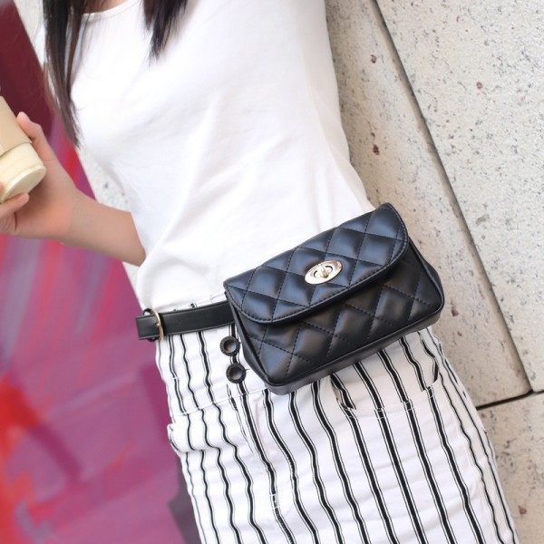 2024新款春夏珠宝导购腰包 韩版女式小香包时尚迷你链条单肩腰包