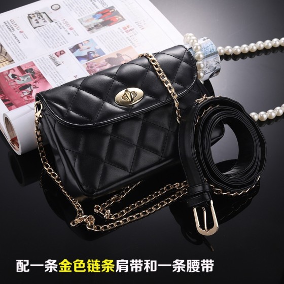 2024新款春夏珠宝导购腰包 韩版女式小香包时尚迷你链条单肩腰包