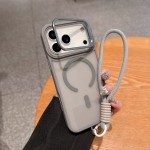 新款iPhone17 Pro五金镜头支架磁吸挂绳手机壳磨砂苹果16保护套12
