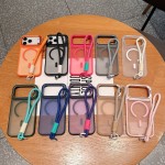 新款iPhone17 Pro五金镜头支架磁吸挂绳手机壳磨砂苹果16保护套12