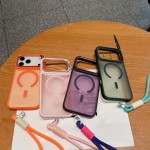 新款iPhone17 Pro五金镜头支架磁吸挂绳手机壳磨砂苹果16保护套12