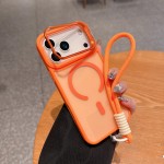 新款iPhone17 Pro五金镜头支架磁吸挂绳手机壳磨砂苹果16保护套12