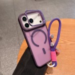 新款iPhone17 Pro五金镜头支架磁吸挂绳手机壳磨砂苹果16保护套12