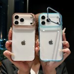 适用iphone17promax手机壳冰感透明金属镜头支架苹果16防摔保护套
