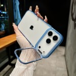 适用iphone17promax手机壳冰感透明金属镜头支架苹果16防摔保护套