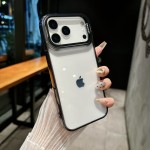 适用iphone17promax手机壳冰感透明金属镜头支架苹果16防摔保护套