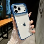 适用iphone17promax手机壳冰感透明金属镜头支架苹果16防摔保护套