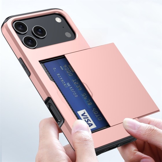 适用iPhone18手机壳 苹果17滑盖插卡二合一防摔16Pro钱包保护套45